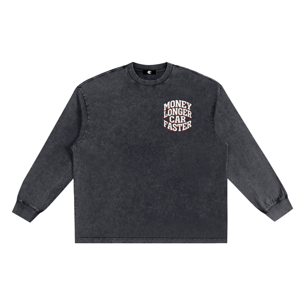 AUREUM MOTORS 2 Snow Washed Frayed Edge LS T-Shirt