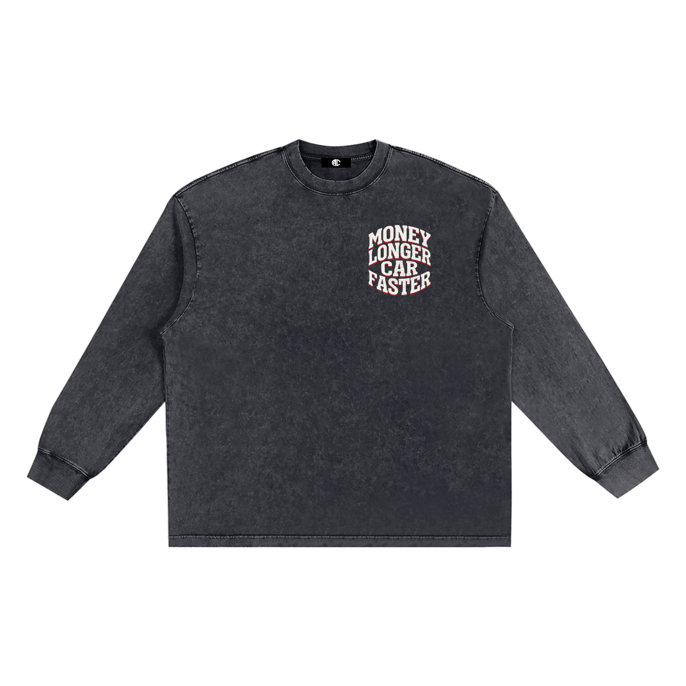 AUREUM MOTORS 2 Snow Washed Frayed Edge LS T-Shirt
