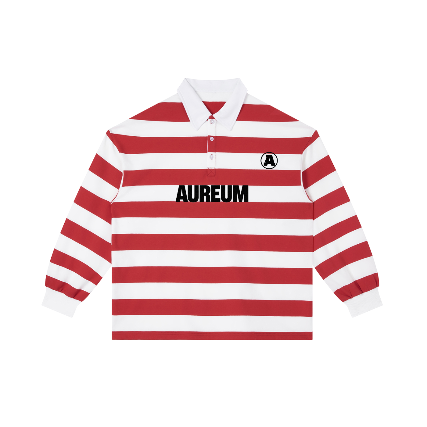 W/R AUREUM Color Block Stripe Polo Shirt