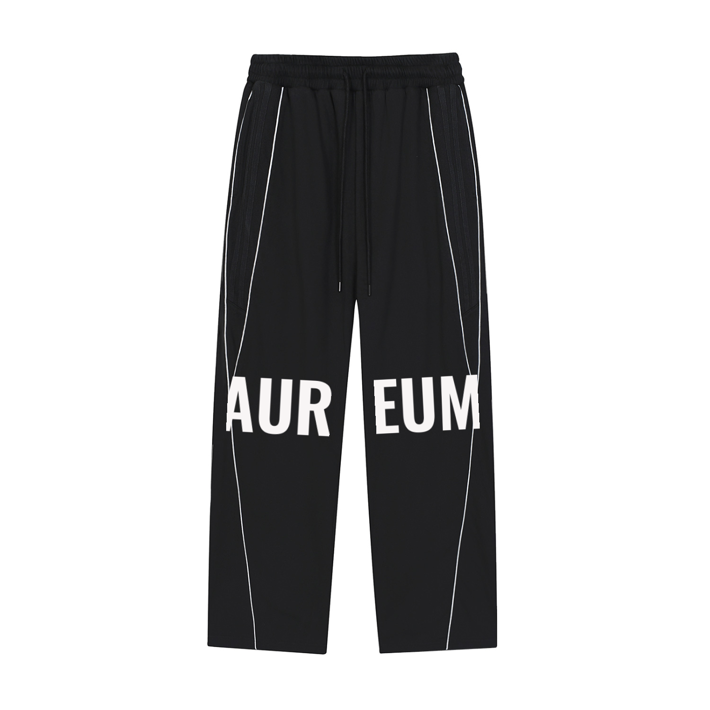 AUR-EUM Reflection Striped Straight-Leg Sweatpants