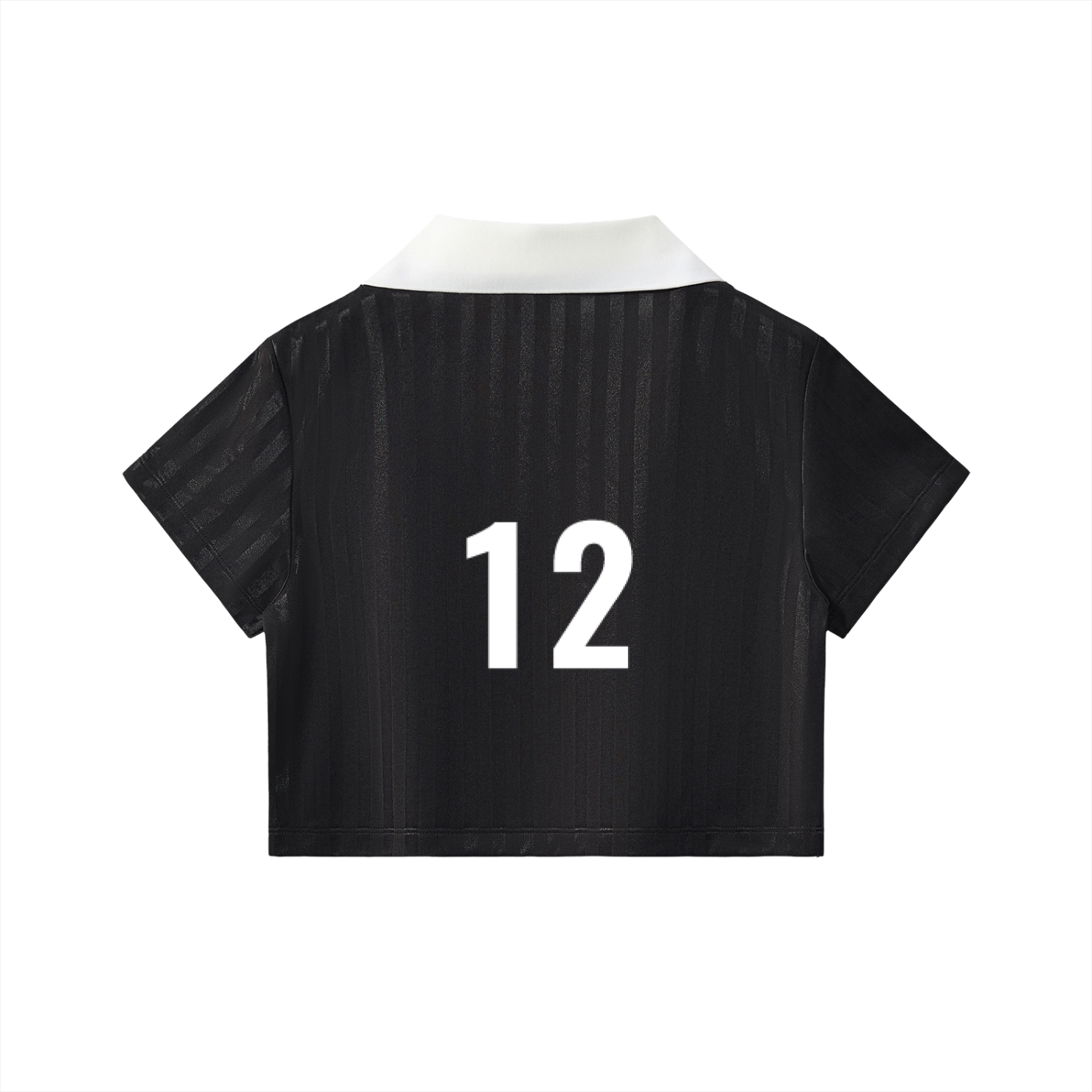 AUREUM Number 12 Collar Striped Cropped Jersey