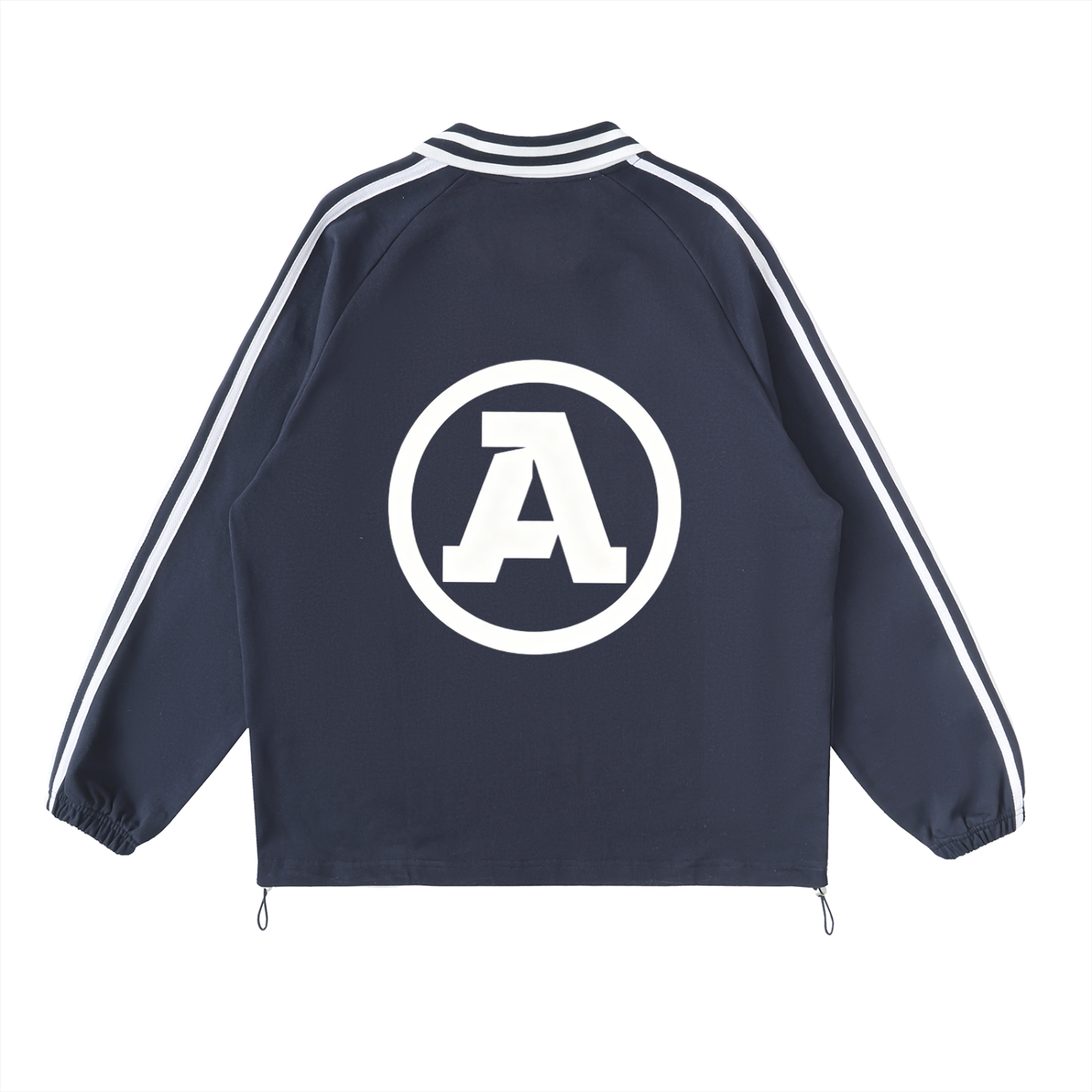AUREUM ECHO Striped Lapel Collar Sweatshirt