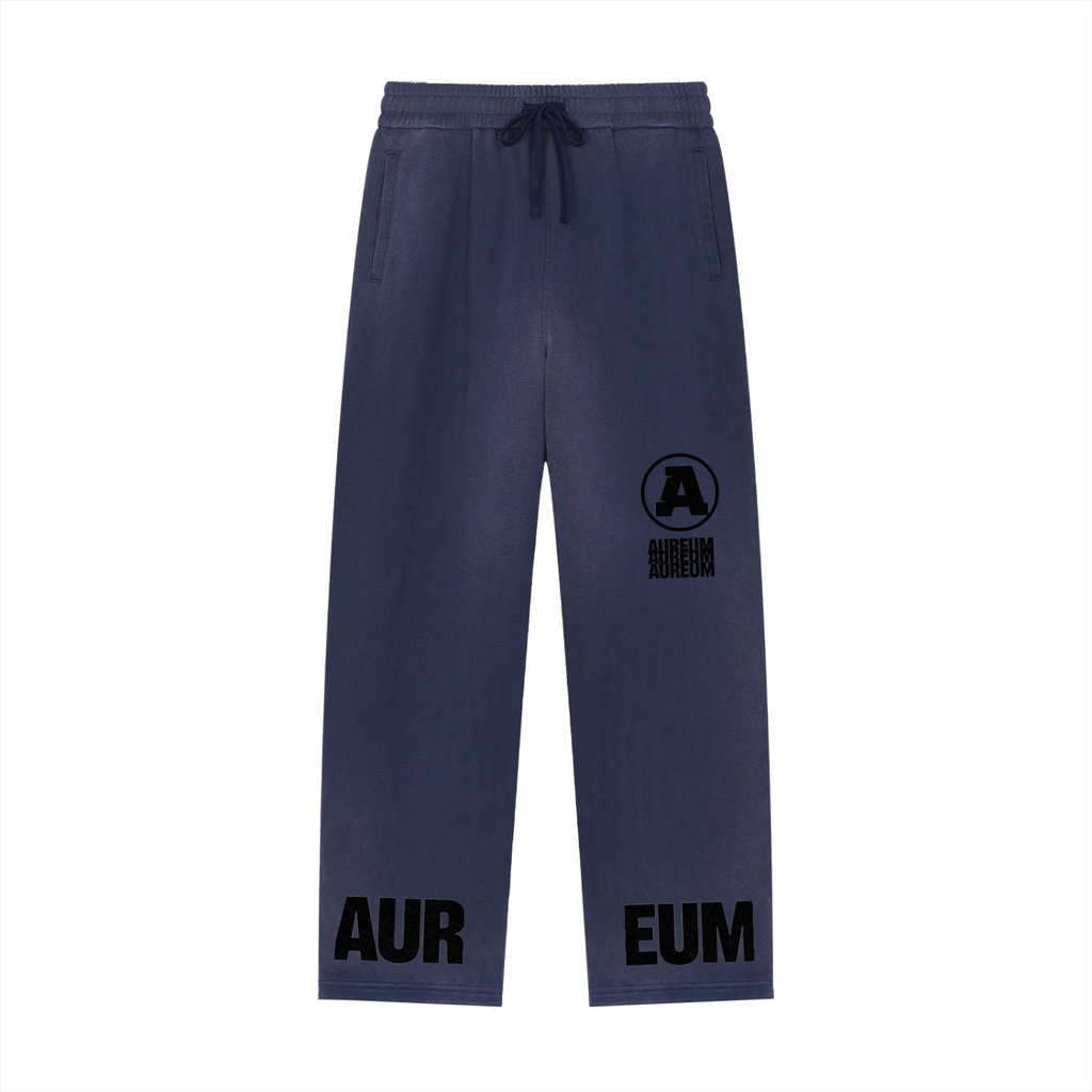 Sun Fade Raw Edge Straight-Leg Sweatpants