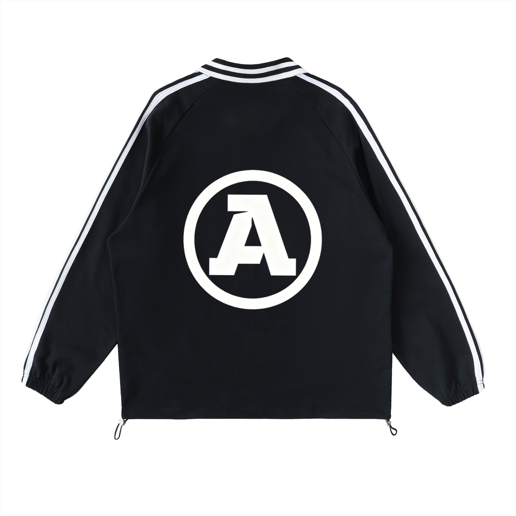 AUREUM ECHO Striped Lapel Collar Sweatshirt