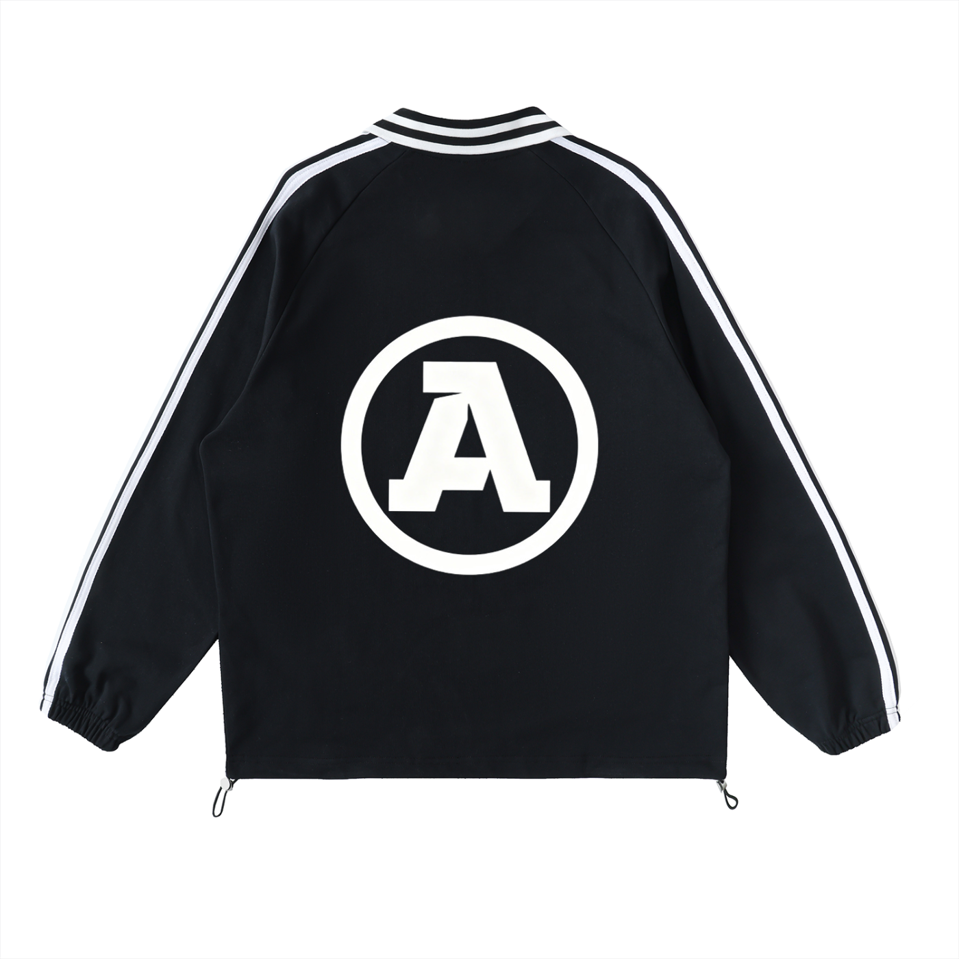 AUREUM ECHO Striped Lapel Collar Sweatshirt