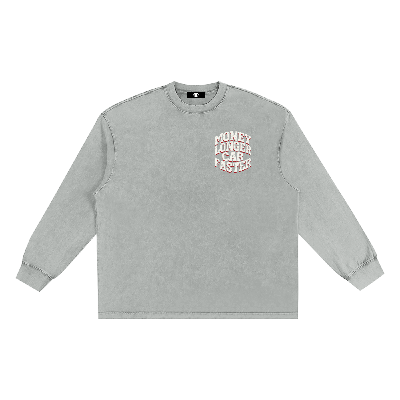 AUREUM MOTORS 2 Snow Washed Frayed Edge LS T-Shirt