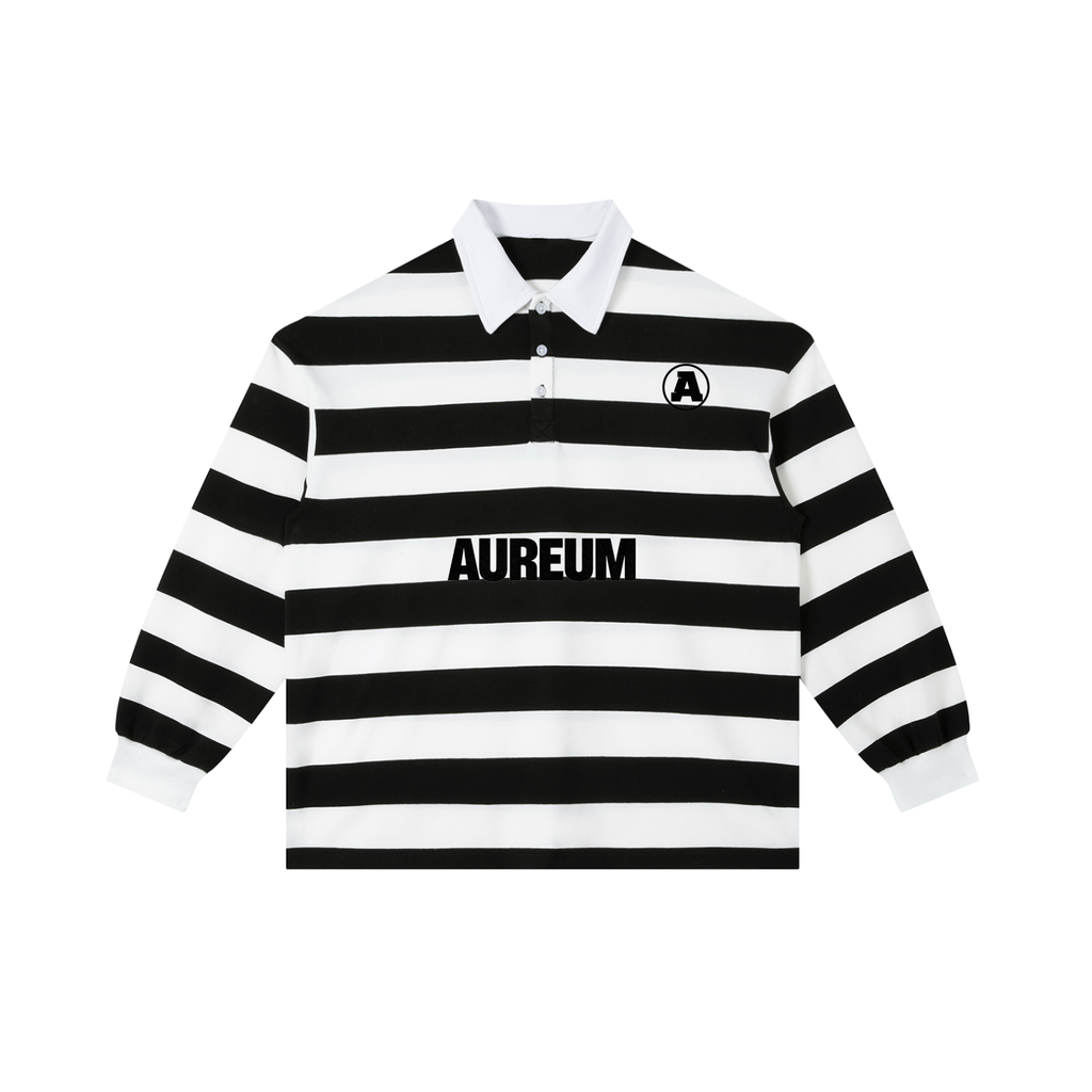 W/B AUREUM Color Block Stripe Polo Shirt