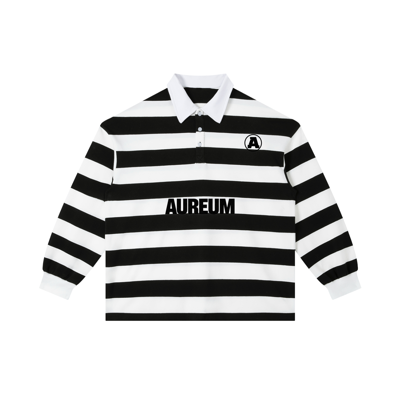 W/B AUREUM Color Block Stripe Polo Shirt