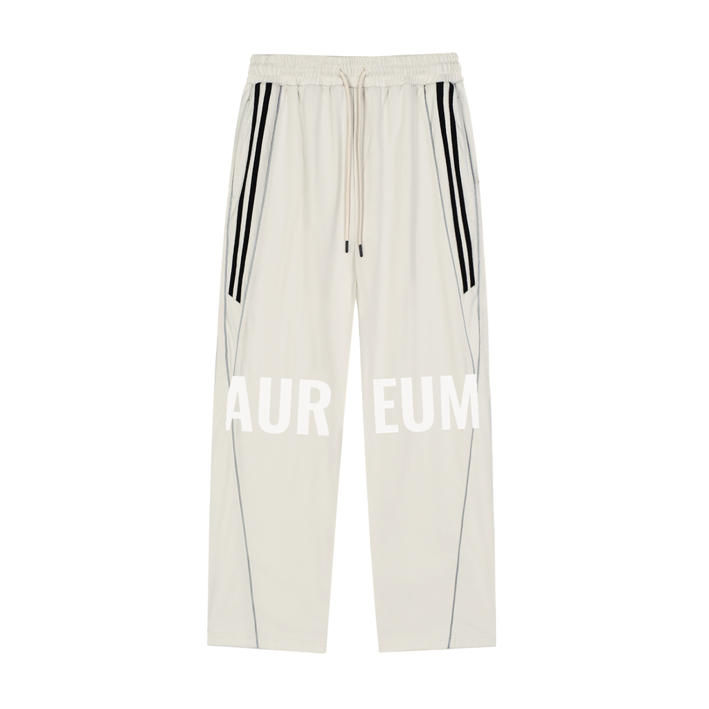 AUR-EUM Reflection Striped Straight-Leg Sweatpants