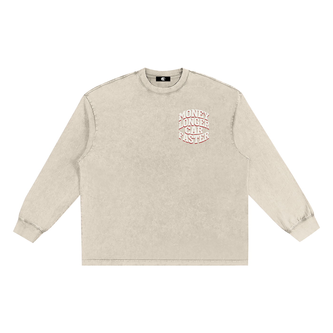 AUREUM MOTORS 2 Snow Washed Frayed Edge LS T-Shirt