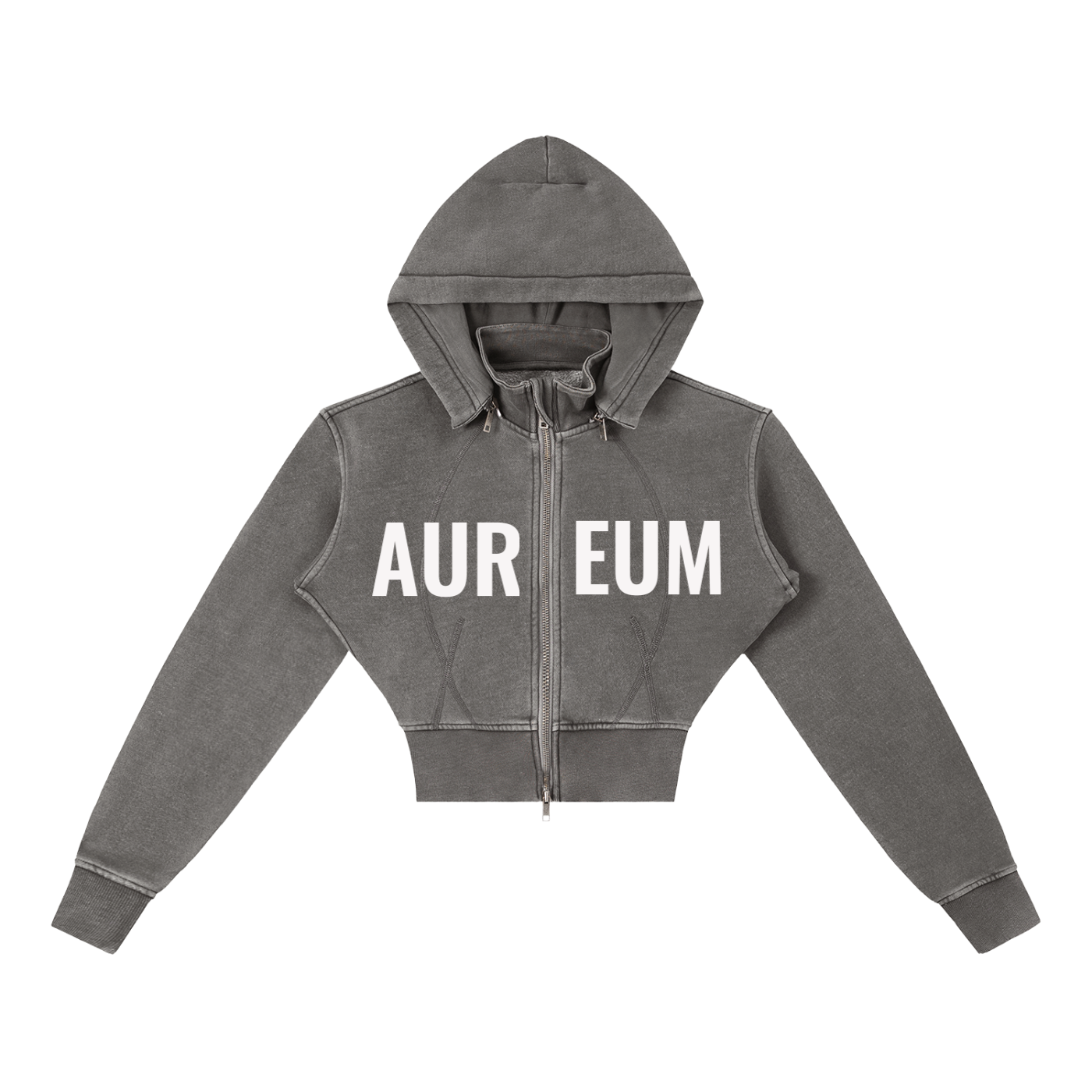 WOMEN'S AUREUM ECHO Vintage Washed Cropped Fleece Hoodie